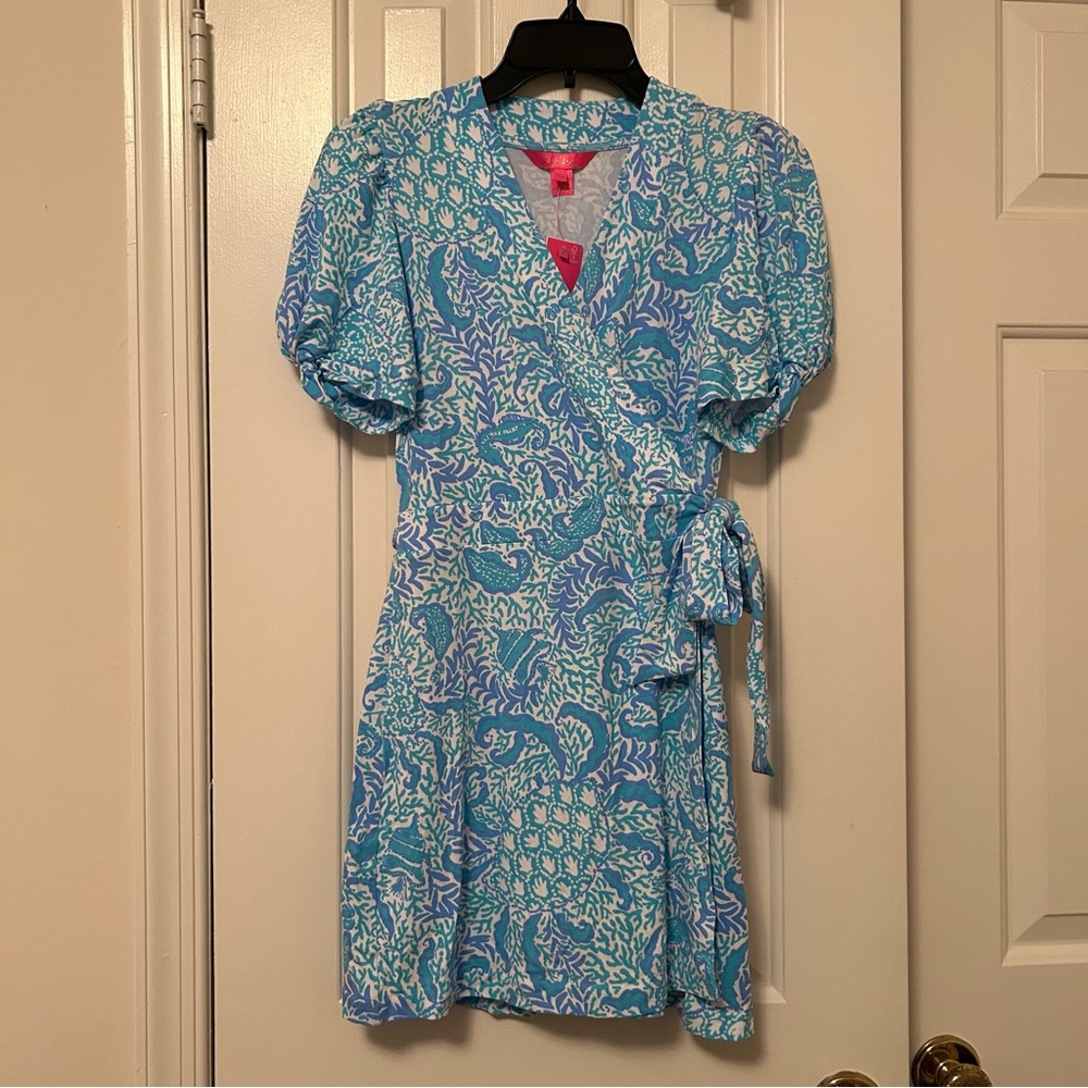 Lilly Pulitzer Sailynn Resort White Goombay Grooves Wrap Romper Dress Size XS